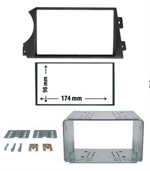 MASCHERINA 2DIN GRIGIO METALLIZZATO SSSANGYONG ACTYON/KYRON 2